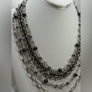 Neutral Multi-Layered bib Necklace